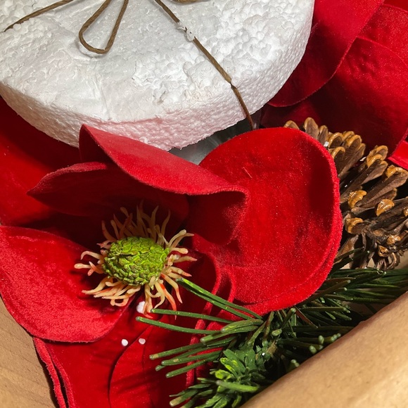 Nearly Natural Magnolia & Pine Candelabrum, Red,12'' x 7.5'' x 12'' - Picture 3 of 5